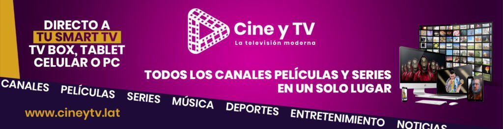 Banner publicitario de Cine y TV La televisión moderna.